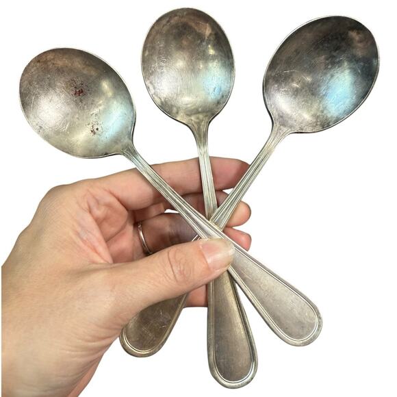 Vintage United States Navy Mess Hall Soup Spoon 7" USN WWII WW2 Mess Hall Galley - Picture 1 of 14